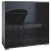 KOMMODE Pavos Schwarz Hochglanz - Schwarz Hochglanz, Holzwerkstoff (76/76/35cm) - Vladon
