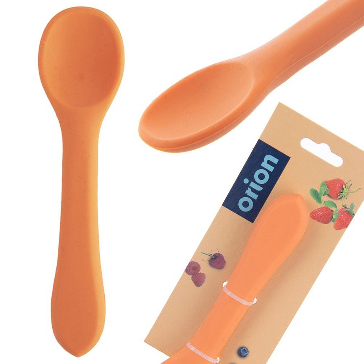 BABYLÖFFEL Silikon 14 cm - Orange, Kunststoff - Orion 