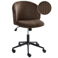 BÜROSTUHL Cord Dunkelbraun Miles - Dunkelbraun, Textil (55/76/55cm) - Beliani