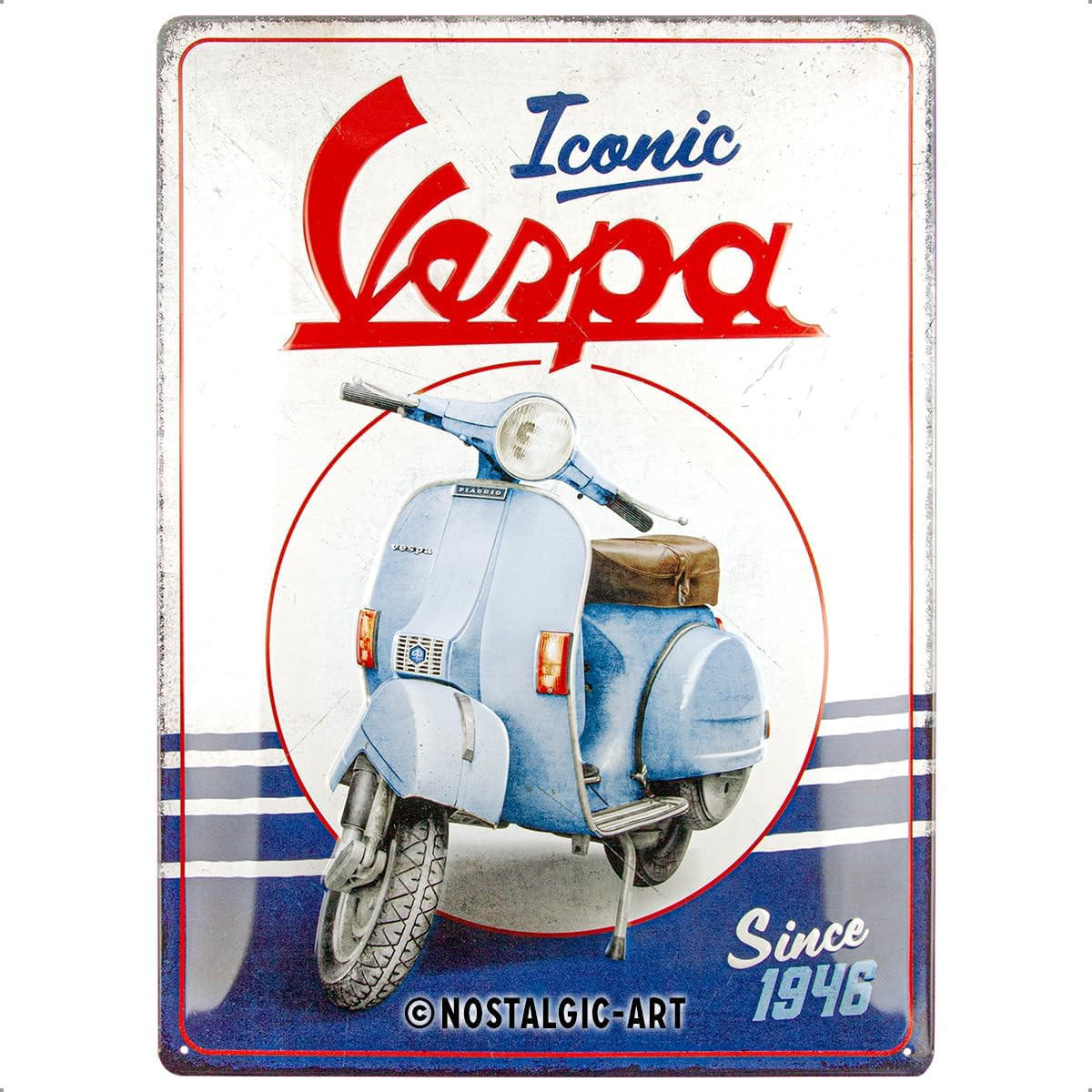 BLECHSCHILD 30/40 cm VespaIconic since 1946 - Multicolor, Metall (30/40/0.2cm) - Nostalgic-Art