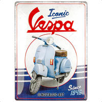BLECHSCHILD 30/40 cm VespaIconic since 1946 - Multicolor, Metall (30/40/0.2cm) - Nostalgic-Art