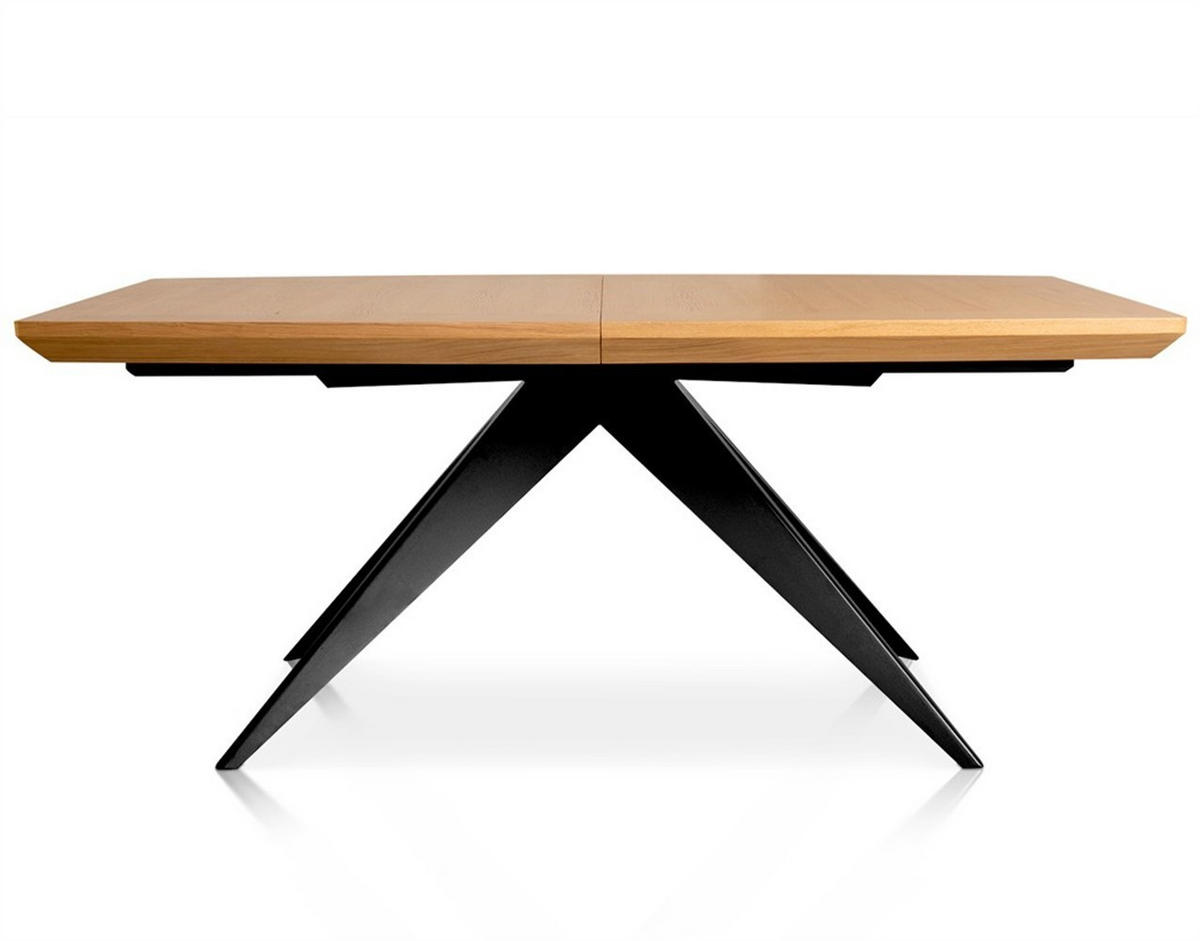 ESSTISCH FERRUM Ausziehbar 180 - 280 / 100 x 76 cm - Eichefarben/Schwarz, Holz (180/100/76cm) - MASSENO