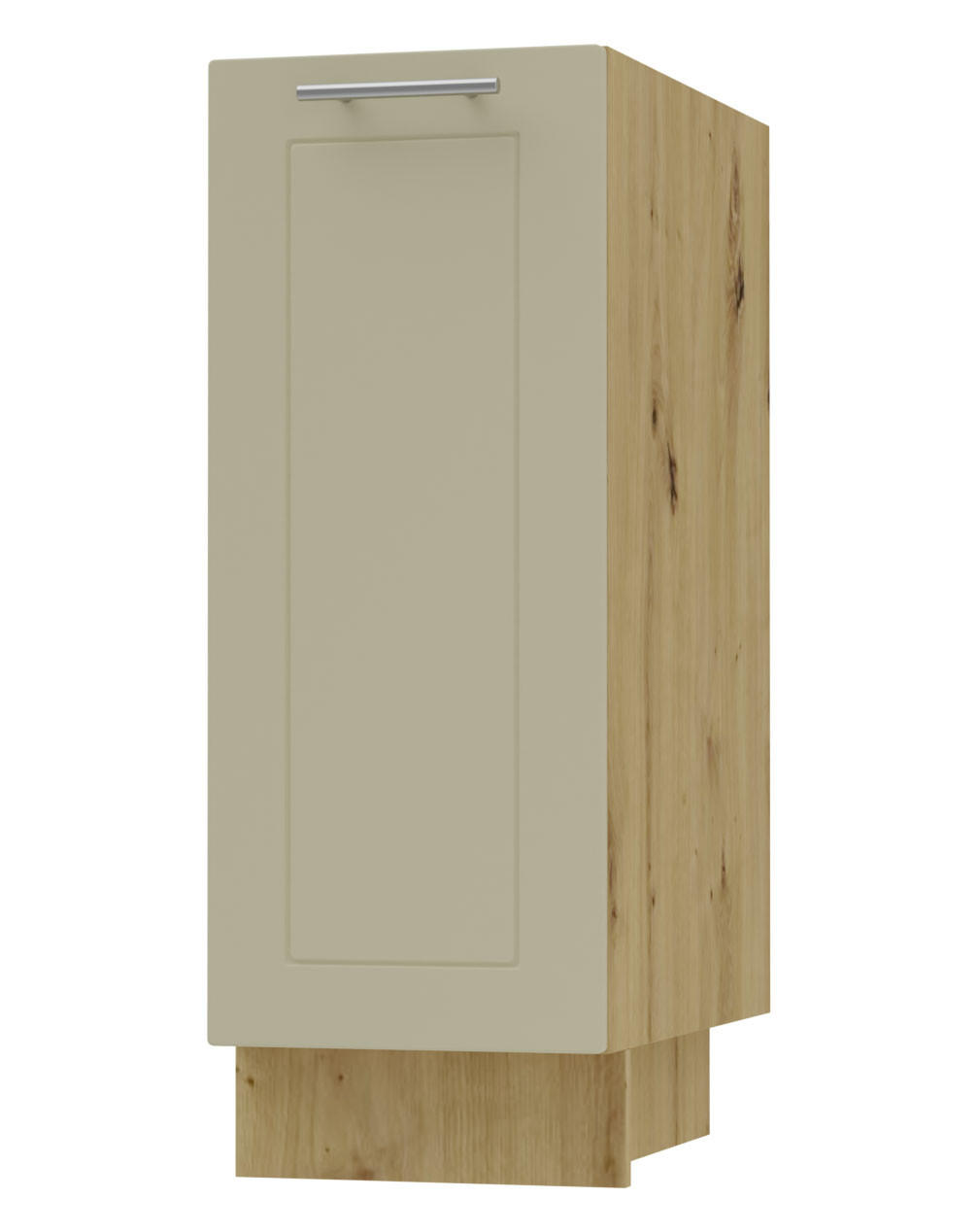 KÜCHENUNTERSCHRANK Kvantum D1D/30 Vanille Matt / Eiche Artisan Matt 30 / 50 / 82cm - Creme/Eiche Artisan, Holz/Holzwerkstoff (30/82/50cm) - Feldmann-Wohnen