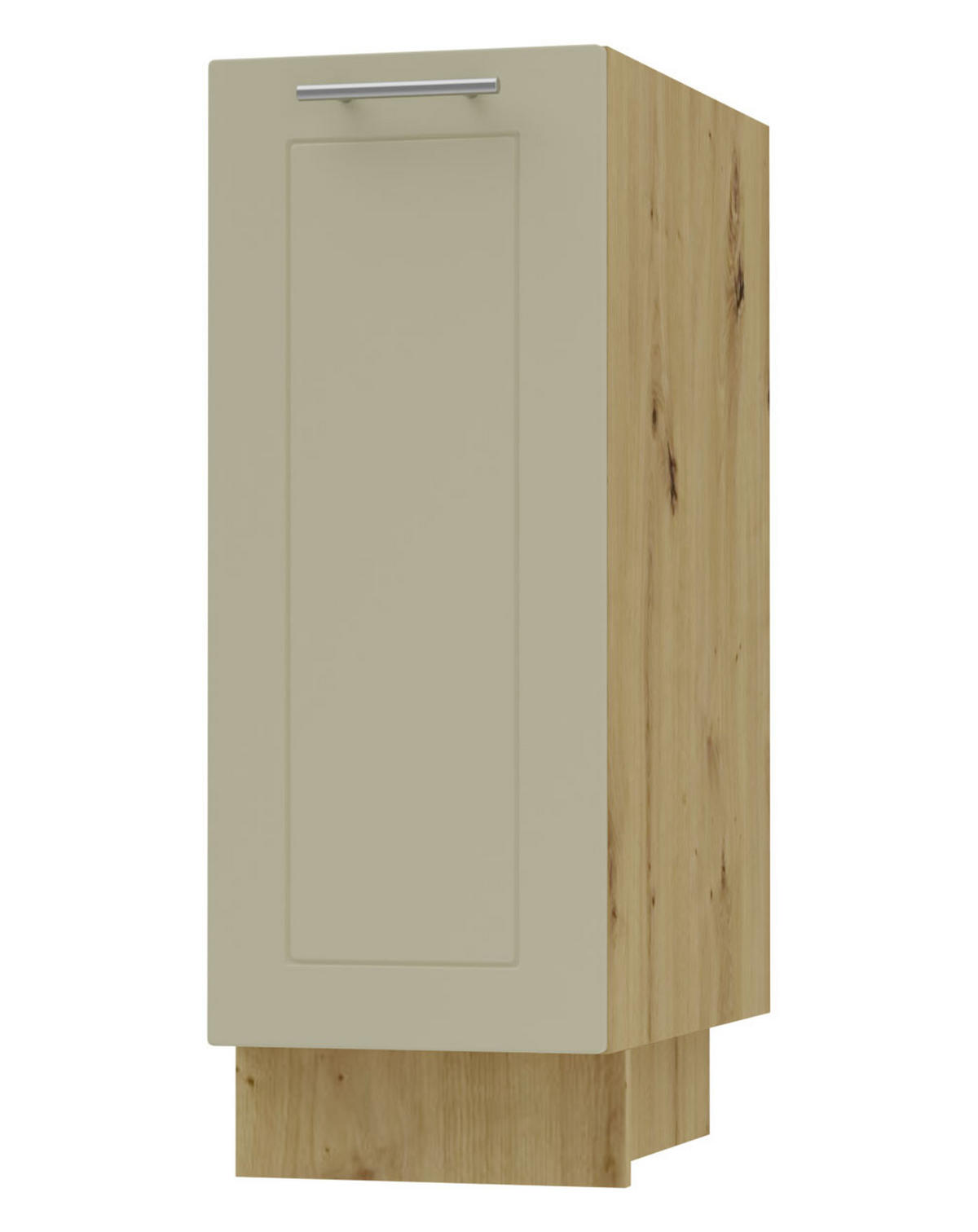 KÜCHENUNTERSCHRANK Kvantum D1D/30 Vanille Matt / Eiche Artisan Matt 30 / 50 / 82cm - Creme/Eiche Artisan, Holz/Holzwerkstoff (30/82/50cm) - Feldmann-Wohnen