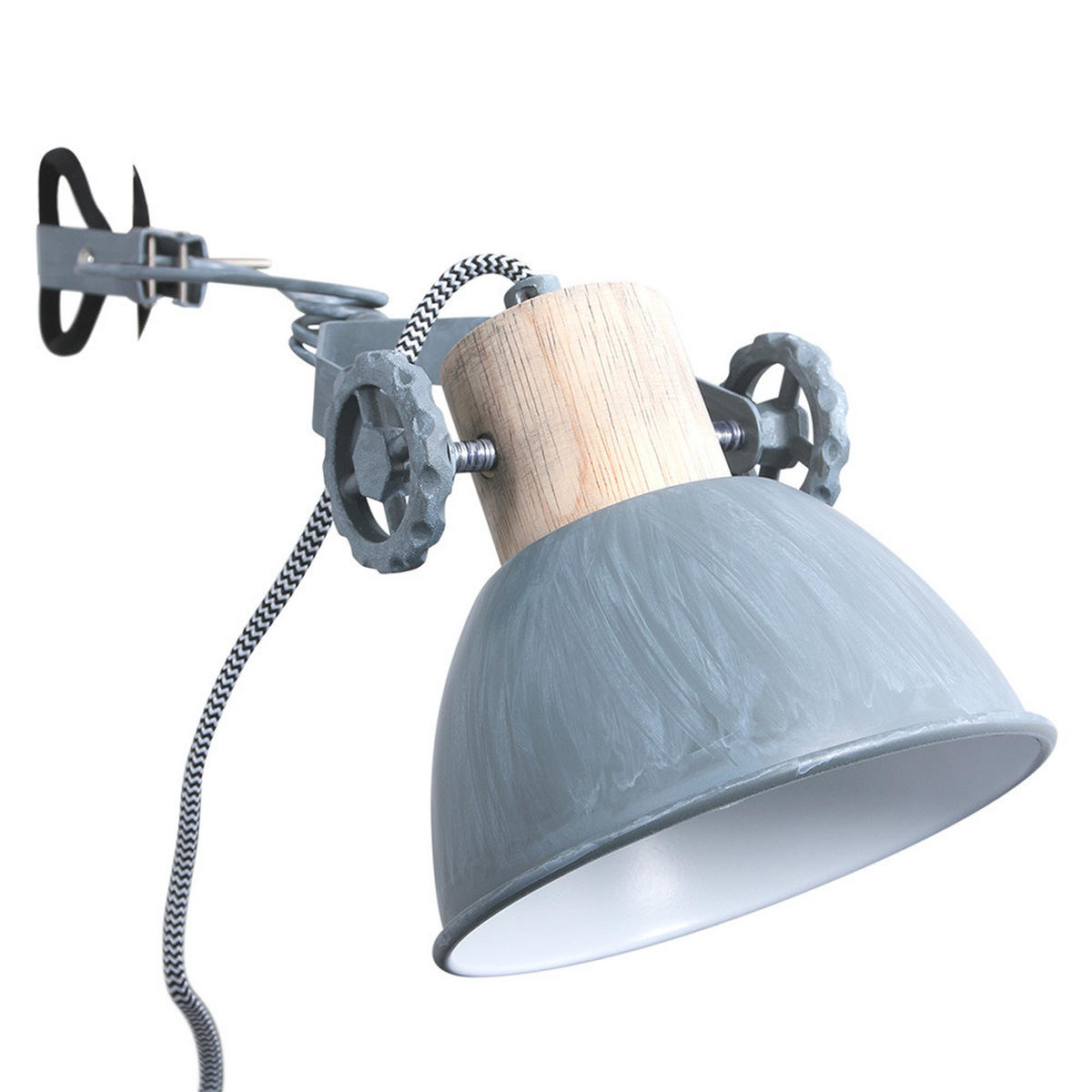 LED WANDLEUCHTE Metall Grau - Grau, Holz (17/10.5/30.5cm)