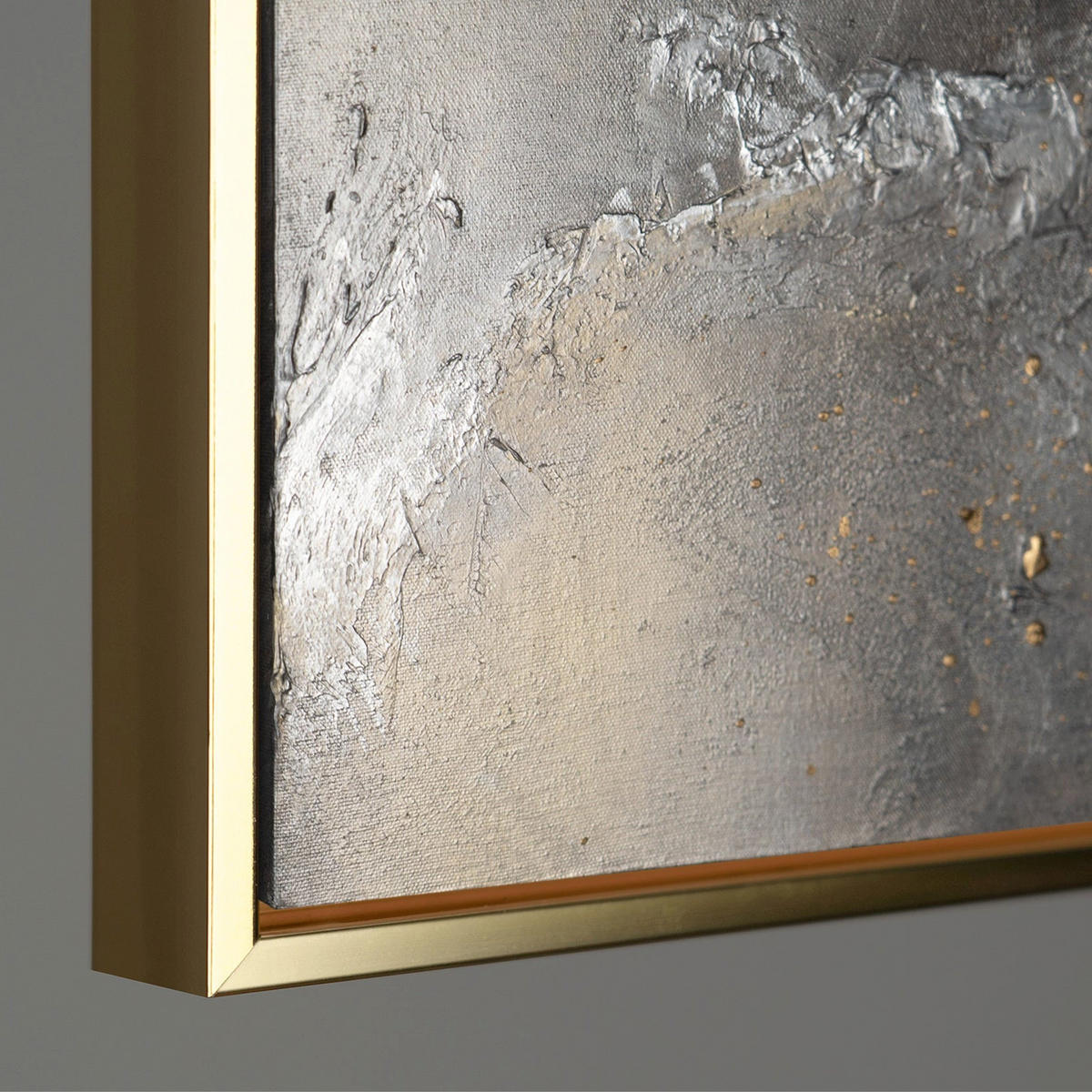 GEMÄLDE Harmonie von Gold und Silber Schattenfugenrahmen Gold 60x40 cm - Goldfarben, Holz (60/40cm) - YS-art gallery