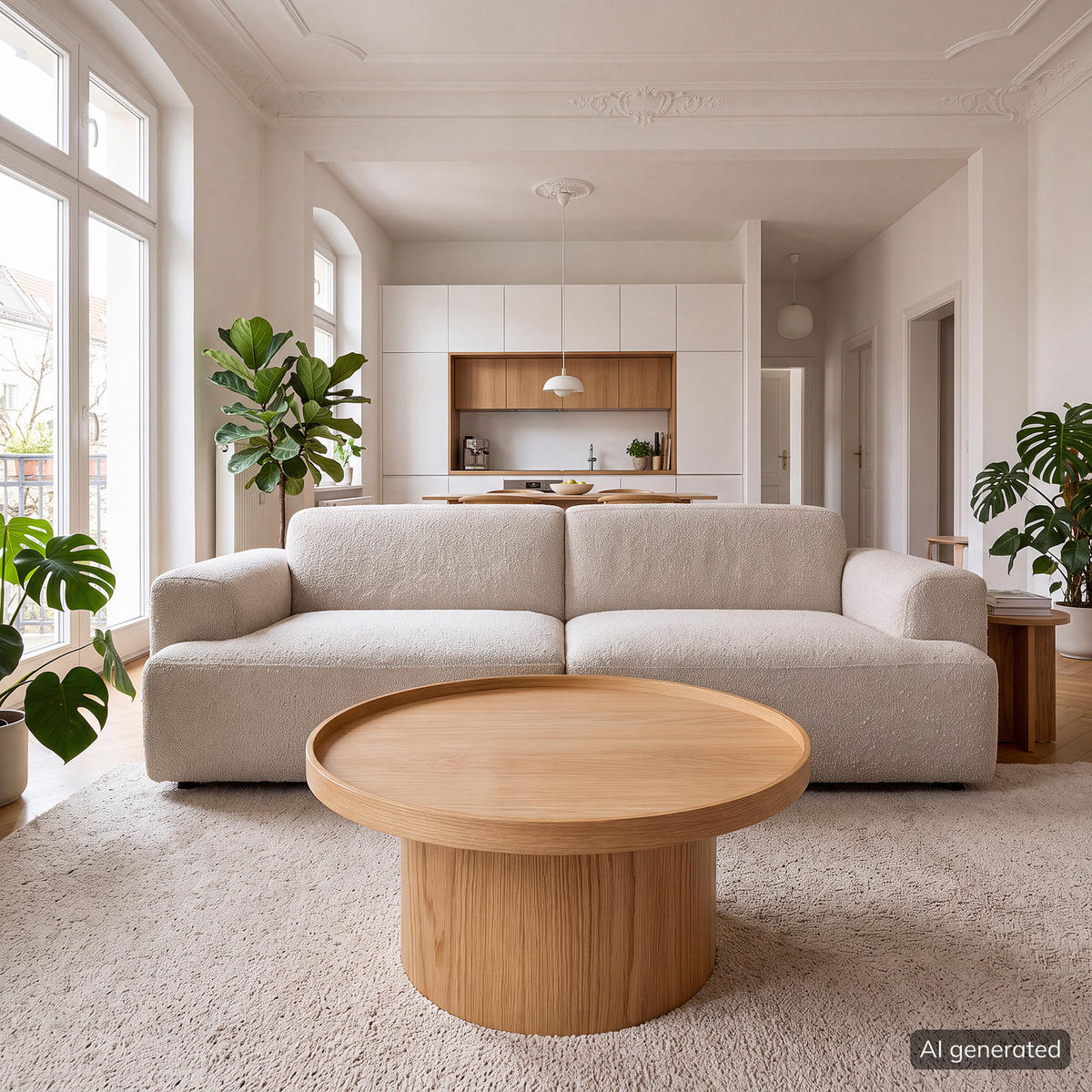 COUCHTISCH - MDF - Eiche - Eichefarben, Holzwerkstoff (80/80/35cm) - home24
