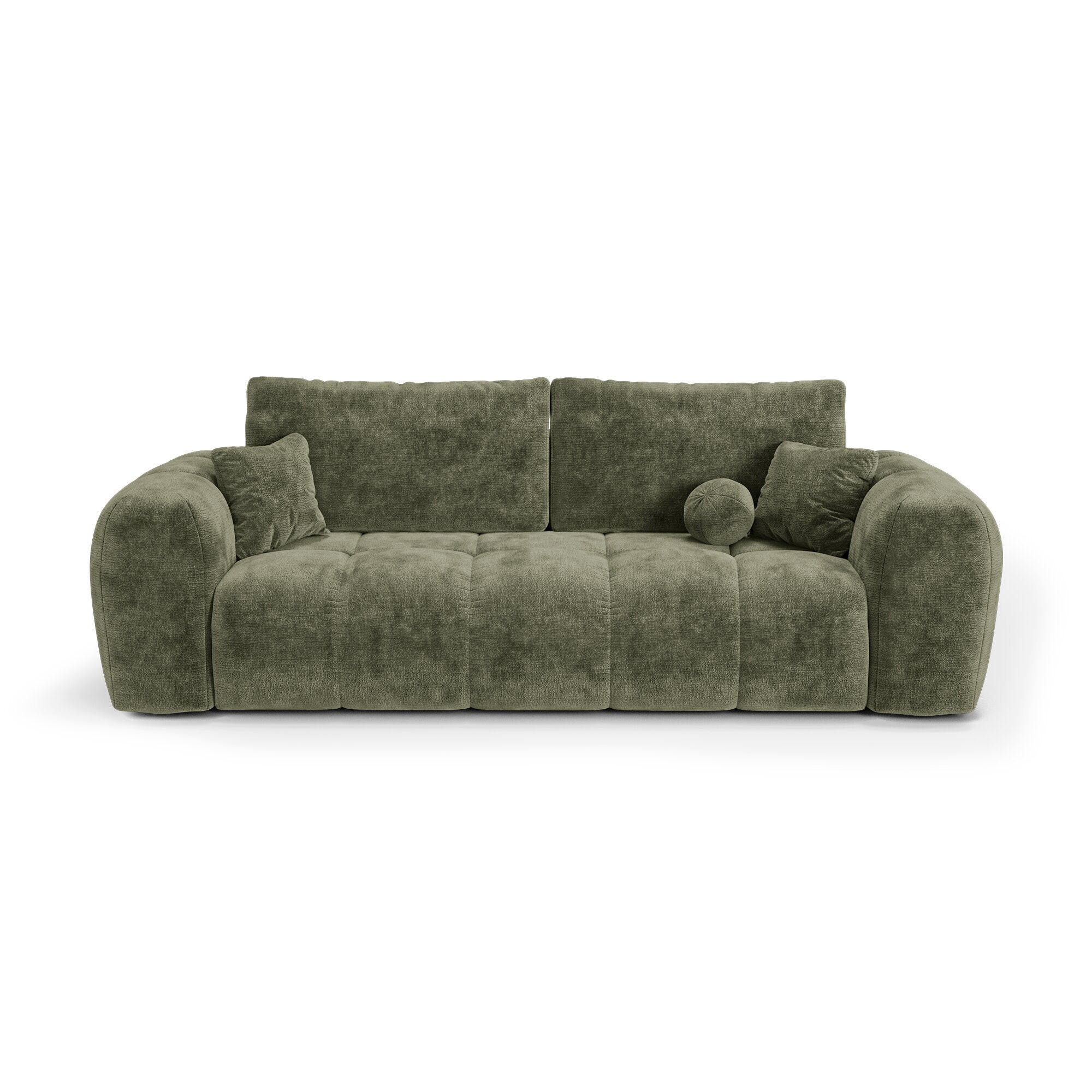 SCHLAFSOFA mit Stauraum SKY Geprägter Samt Vintage-Grün 260cm - Dunkelgrün/Grün, Textil (260/75/100cm) - Premium Interiors