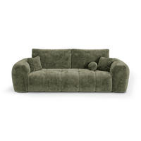 SCHLAFSOFA mit Stauraum SKY Geprägter Samt Vintage-Grün 260cm - Dunkelgrün/Grün, Textil (260/75/100cm) - Premium Interiors