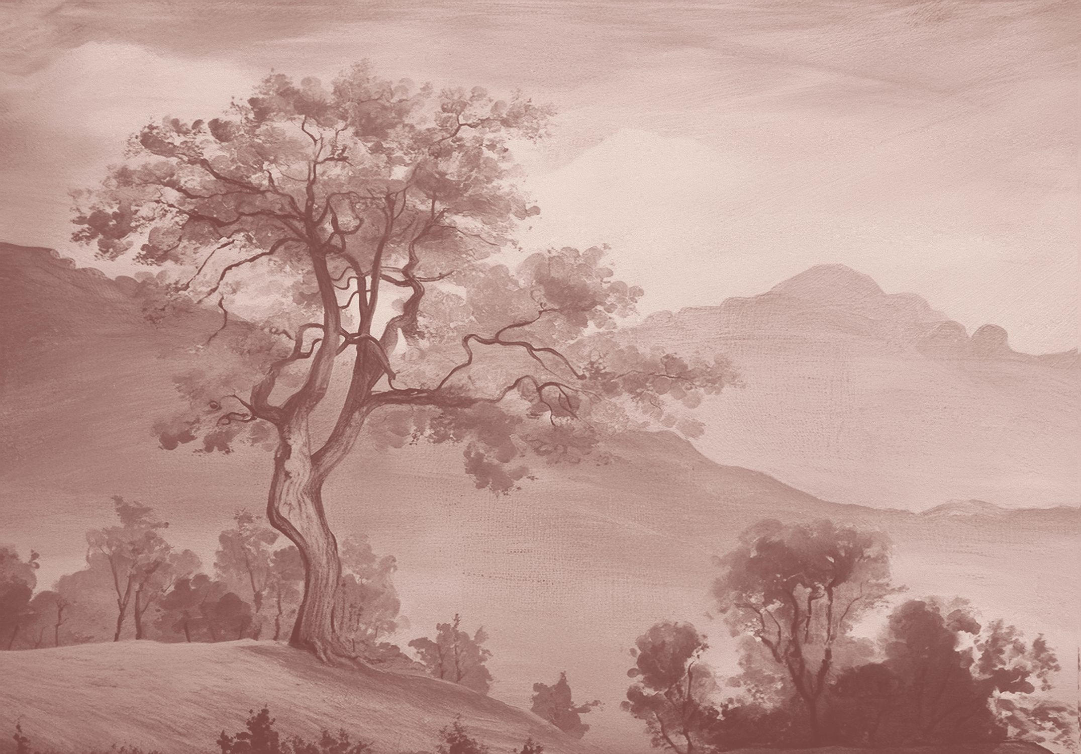 FOTOTAPETE italienische Landschaft 4 x 2.79 m - Pink, Papier (400/279cm) - ESTAhome