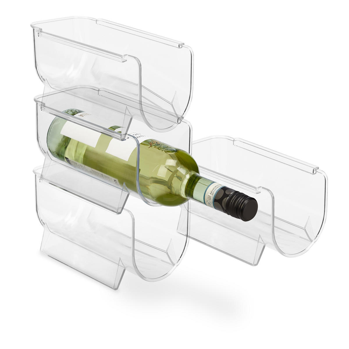 SÚPRAVA organizátorov na fľaše - priehľadné, plast (11/10.5/20.5cm) - Relaxdays