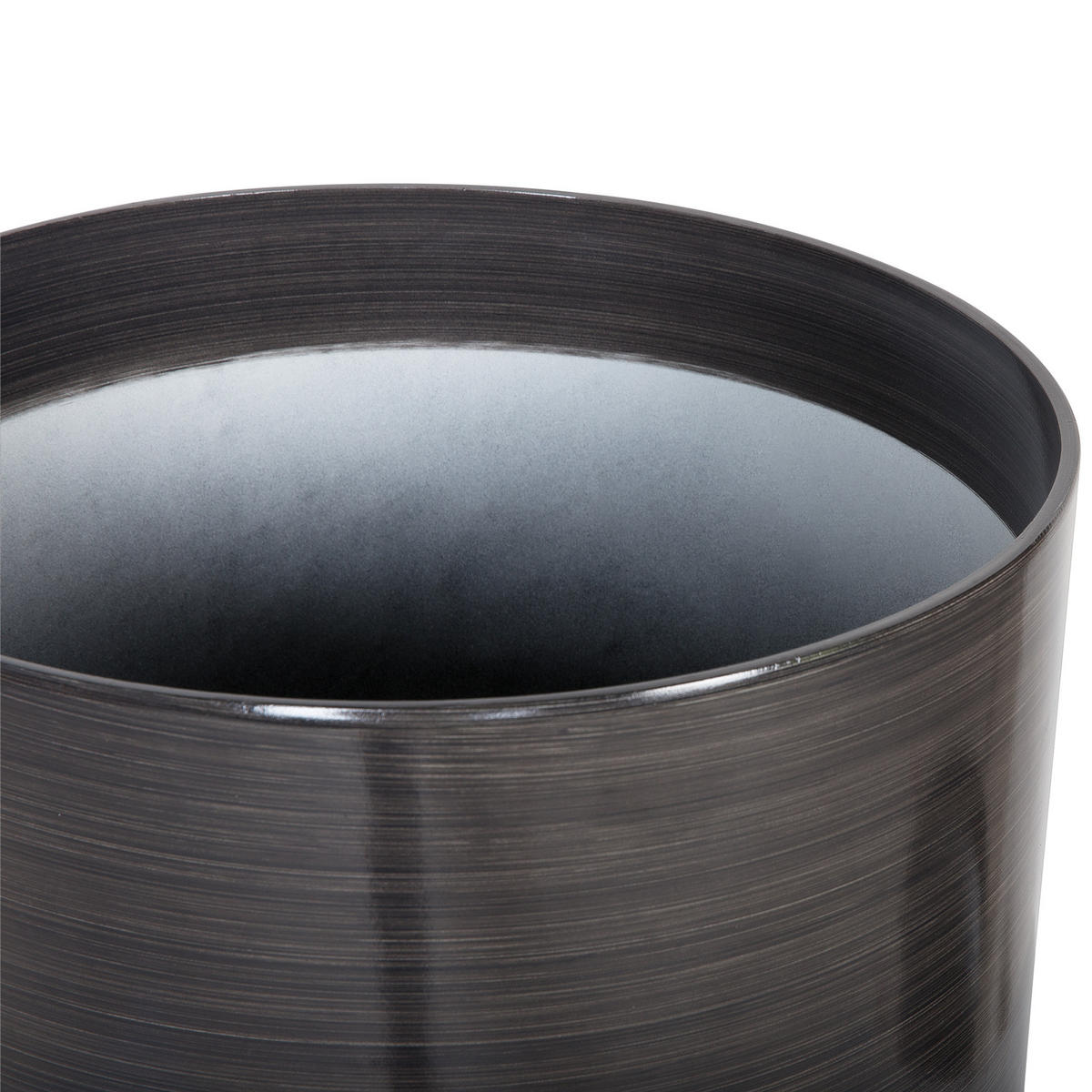 BLUMENTOPF dunkelgrau rund 35/35/35 cm Vagia - Dunkelgrau, Naturmaterialen (35cm) - Beliani