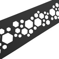 SICHTSCHUTZSTREIFEN PREMIUM Dekor Hexagon Einzelstreifen Anthrazit 2,55m - Anthrazit, Kunststoff (255/19cm) - ZAUN|ZU