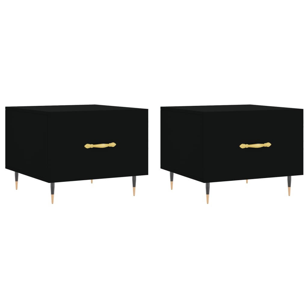 COUCHTISCHE 2 Stk. Schwarz 50x50x40 cm Holzwerkstoff - Schwarz, Holzwerkstoff (50/50/40cm) - furnicato