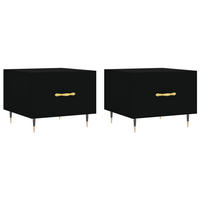COUCHTISCHE 2 Stk. Schwarz 50x50x40 cm Holzwerkstoff - Schwarz, Holzwerkstoff (50/50/40cm) - furnicato