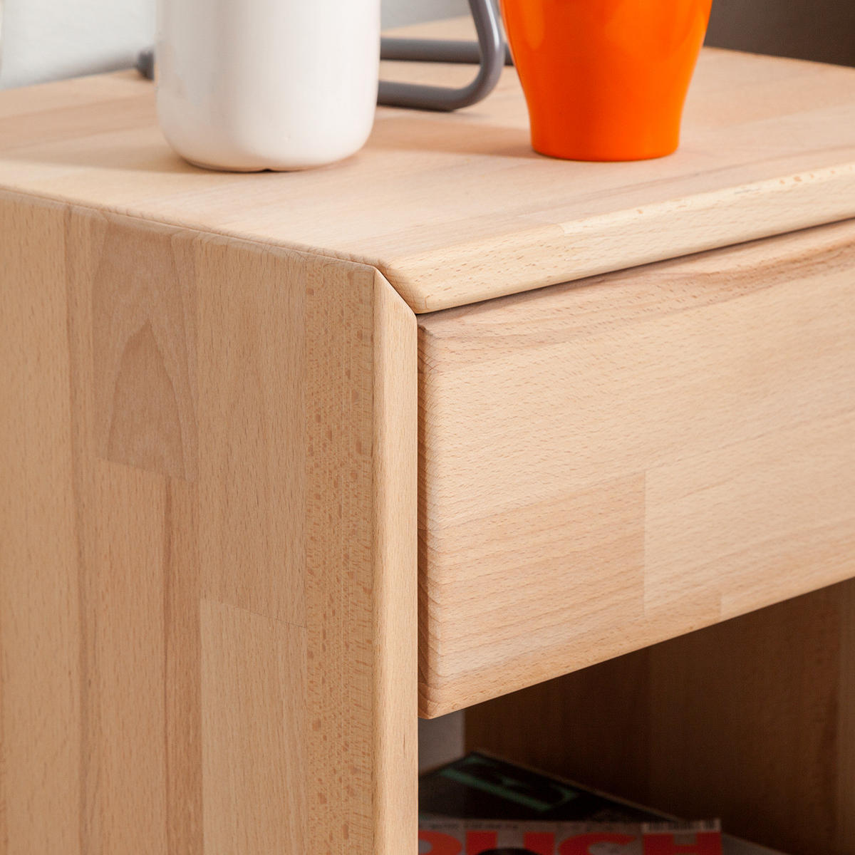 NACHTKOMMODE - Kernbuche - Kernbuche, Holz (40/40/33cm) - home24