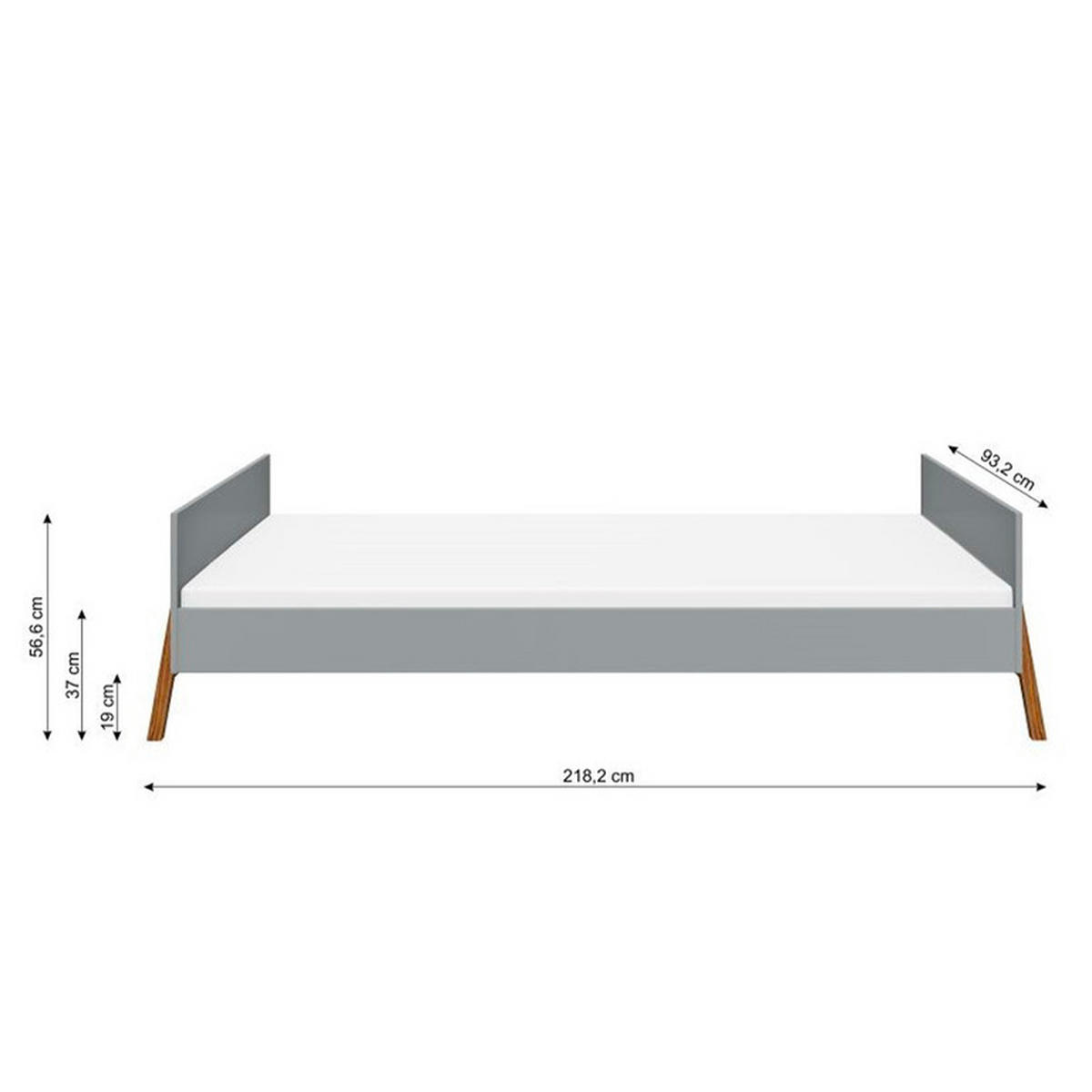 POSTEL 90/200 Grey - šedá, kompozitní dřevo (90/200cm) - Petits-meubles