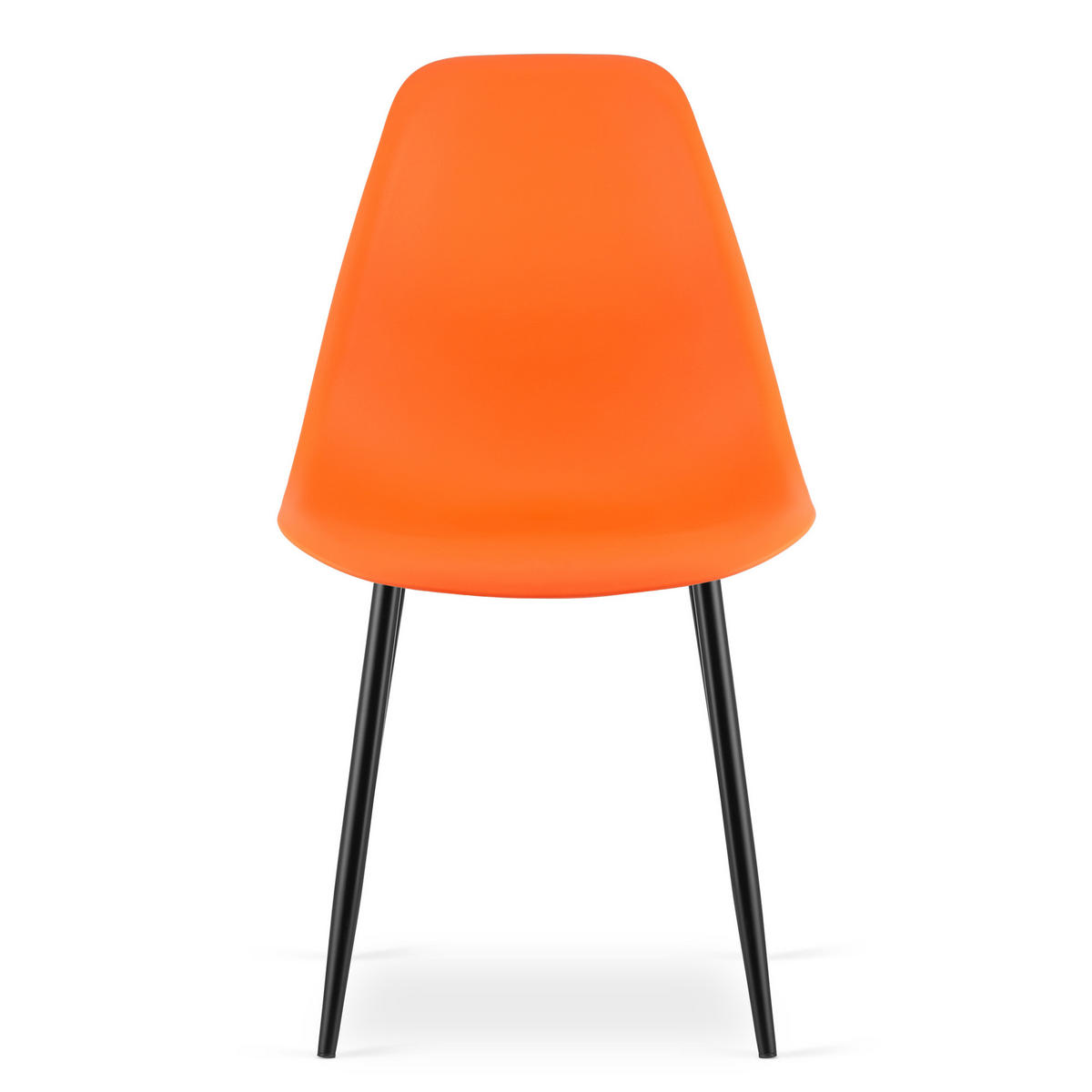 ESSZIMMERSTUHL 4-er Set KALEO orangefarbener Sitz, schwarze Beine - Schwarz/Orange, Kunststoff (46/84/51cm) - Valora