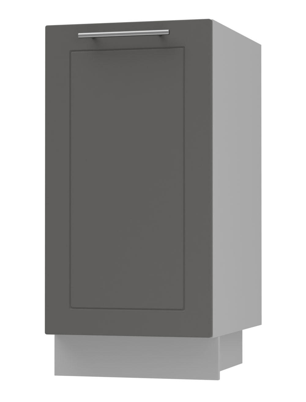 KÜCHENUNTERSCHRANK Kvantum D1D/40 Graphit Matt / Grau Matt 40 / 50 / 82cm - Graphitfarben/Grau, Holz/Holzwerkstoff (40/82/50cm) - Feldmann-Wohnen