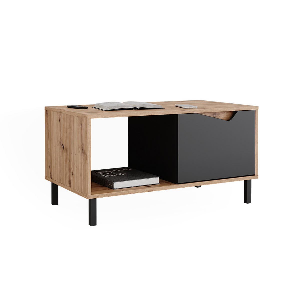 KONFERENČNÍ STŮL Marelle Antracit/Artisan - antracitová, kompozitní dřevo (50/90/47cm) - Vicco