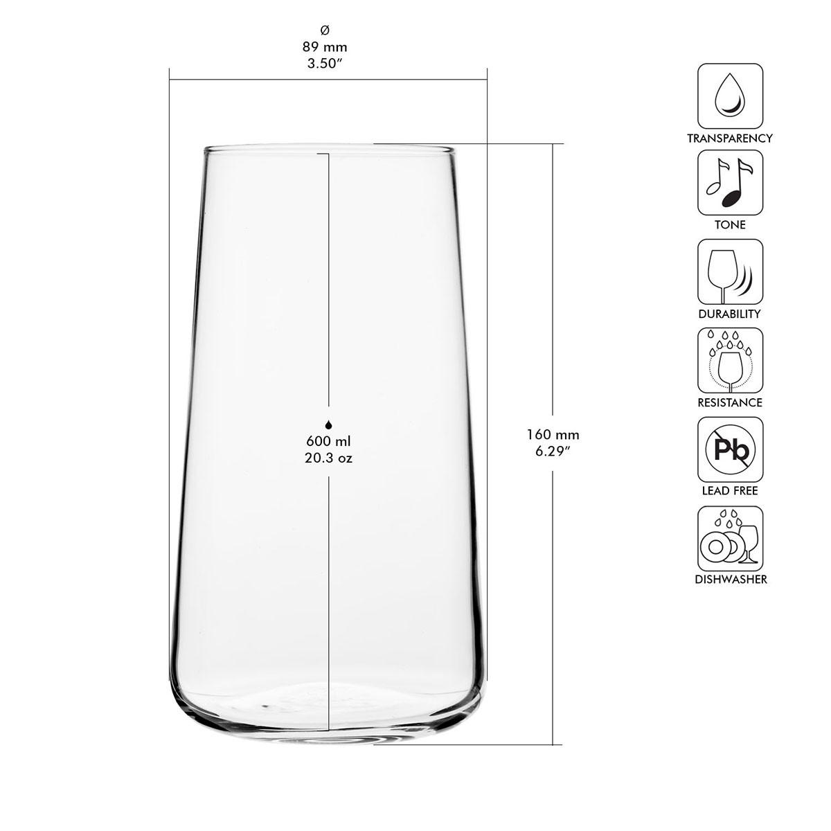 LONGDRINKGLÄSER, 6er-Set, 700 ml - Transparent, Glas (0.6L) - Krosno Glass