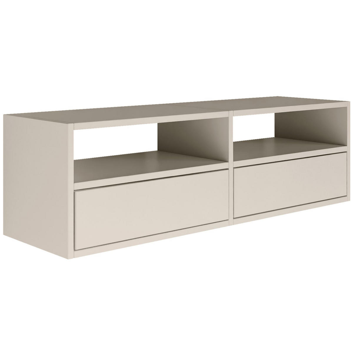 TV-LOWBOARD hängend, 2 Klappen und Ablagen, Kaschmir, 100 cm - Kaschmir, Holzwerkstoff (100.6/30/30cm) - Selsey