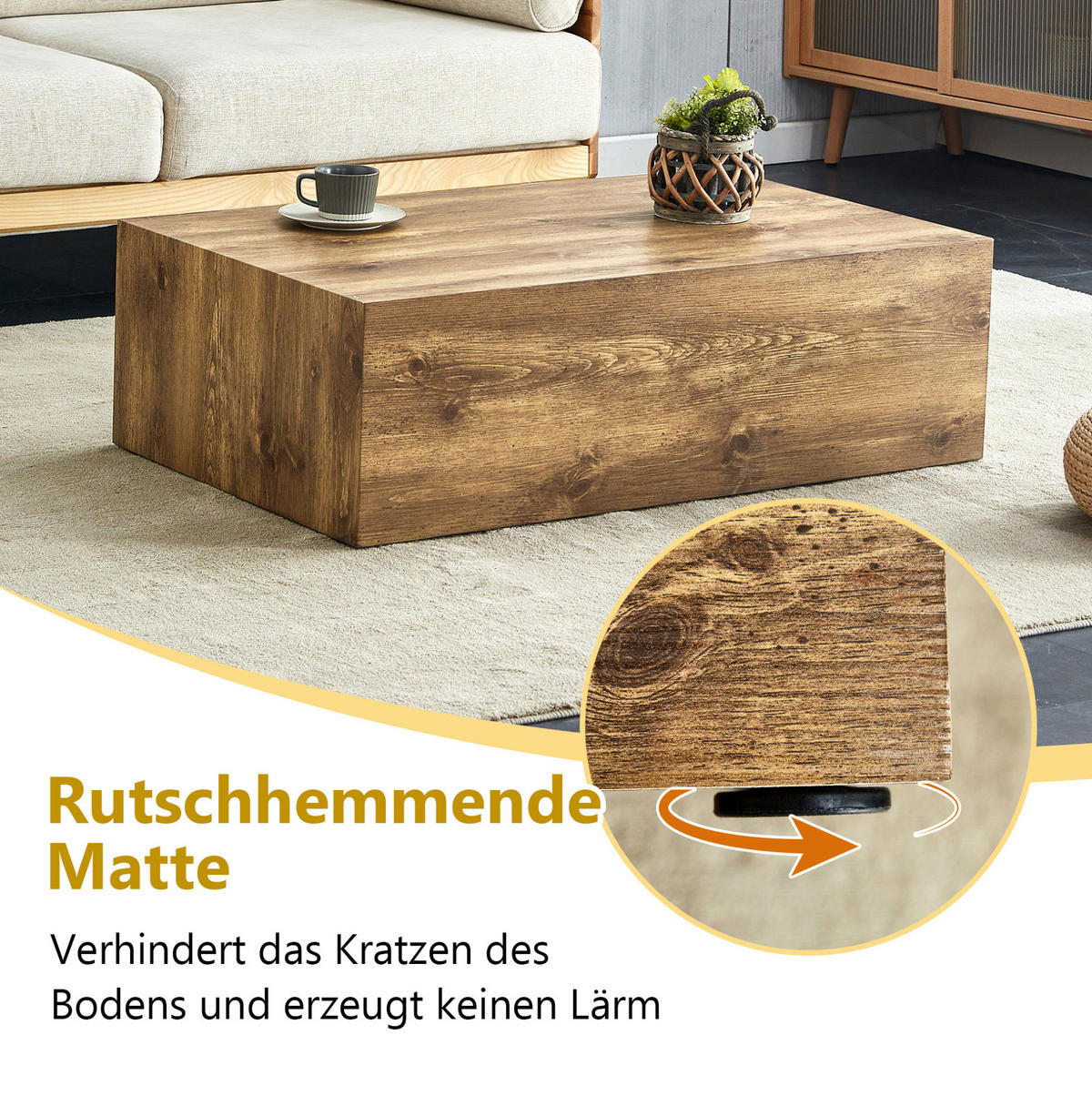 COUCHTISCH 90/50/30 cm aus MDF in Holzoptik ohne Montage - Kieferfarben, Holzwerkstoff (90/50/30cm) - OKMYHOME
