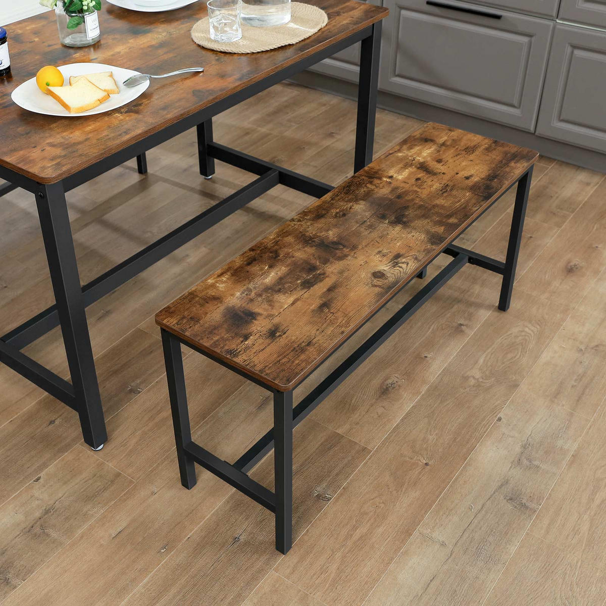 SITZBANK 2ER-SET - Braun, Holzwerkstoff (32.5/50/108cm) - Hansiro