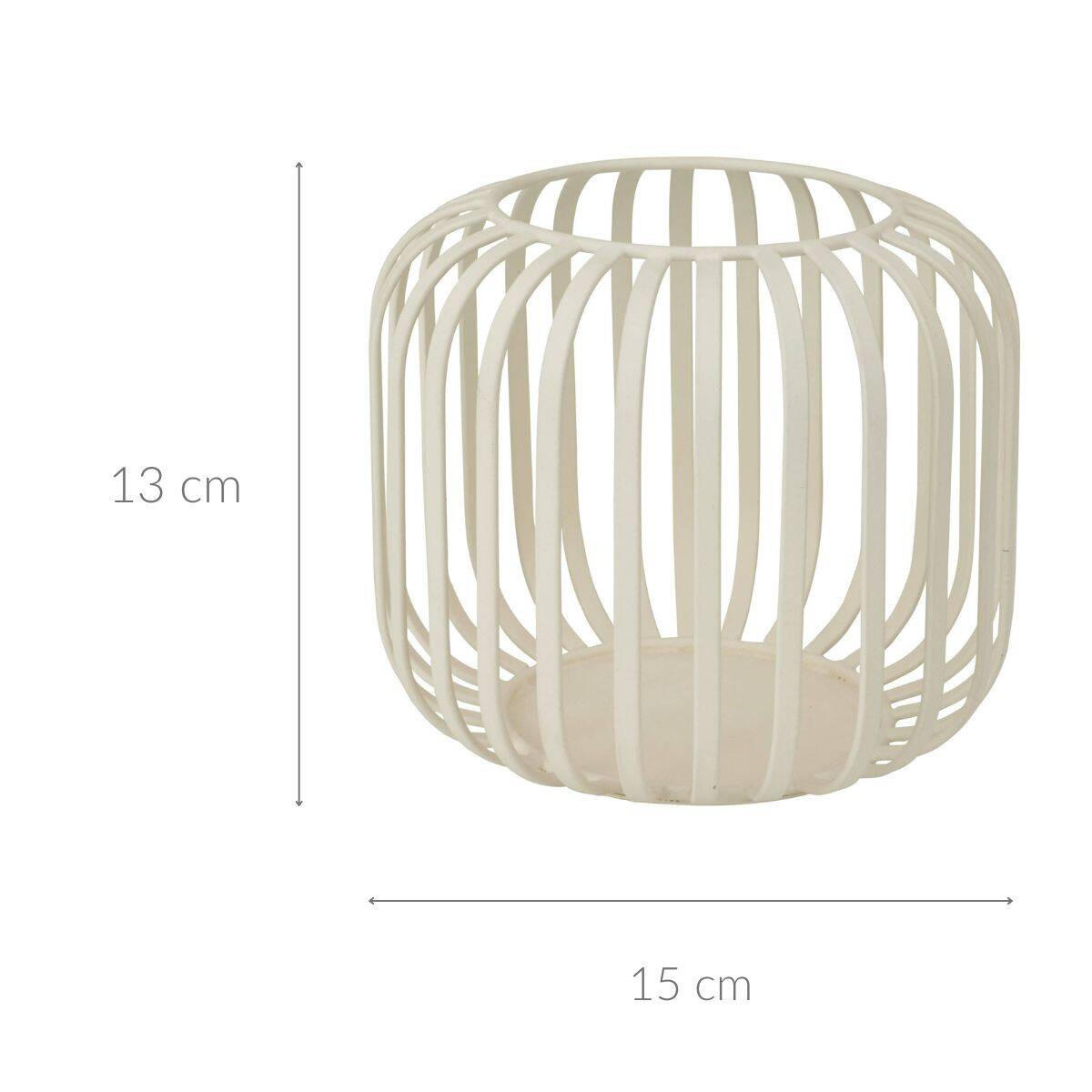 LATERNE Metall Ø 15/13 cm - Creme, Metall (15/13/15cm)