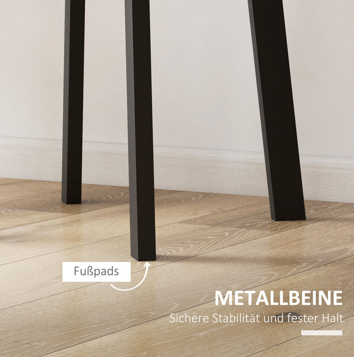 ESSTISCH aus MDF 72x72x75 cm Schwarz, rund mit Hochglanzoberfläche und Metallbeinen - Schwarz, Holzwerkstoff (72/72/75cm) - Modfu