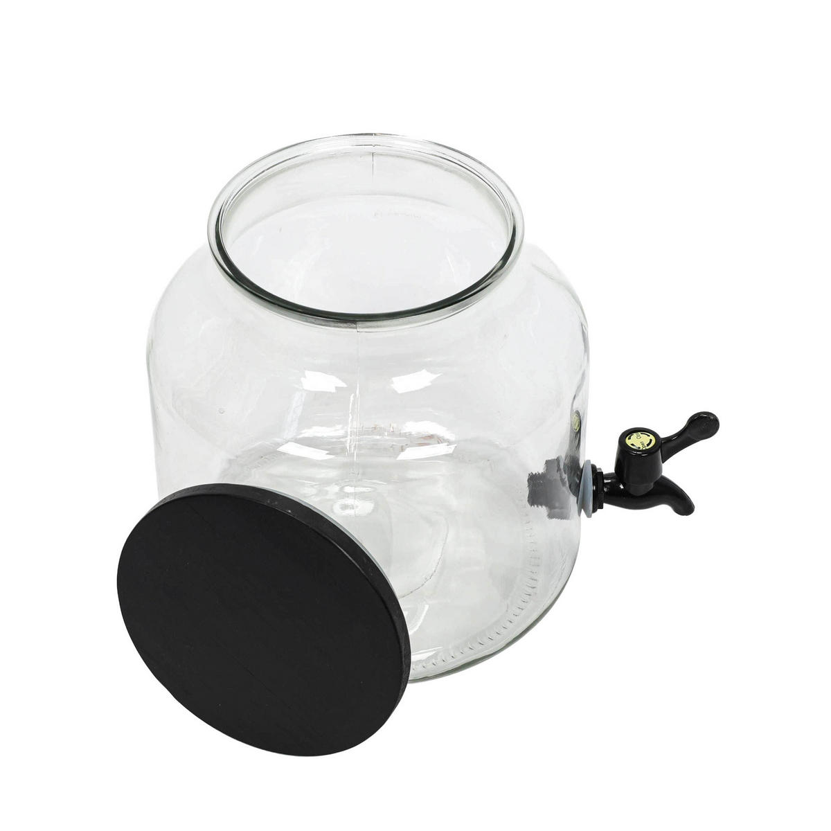 GLASBEHÄLTER mit Zapfhahn Transparent 5,2 l 20,5/20,5/23 cm - Transparent, Glas (5.2L) - Home Styling Collection