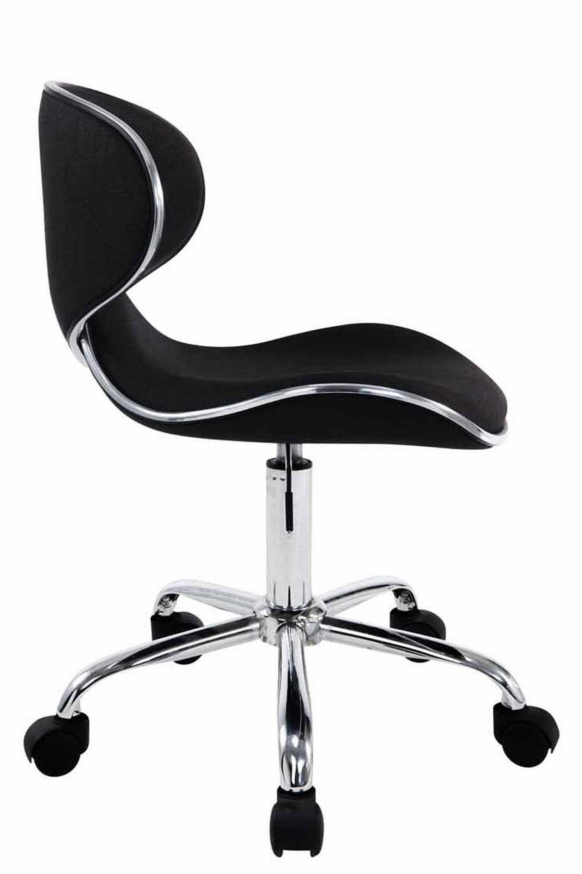 DREHSTUHL Stoff schwarz - Chromfarben/Schwarz, Textil/Metall (47/71/50cm) - CLP