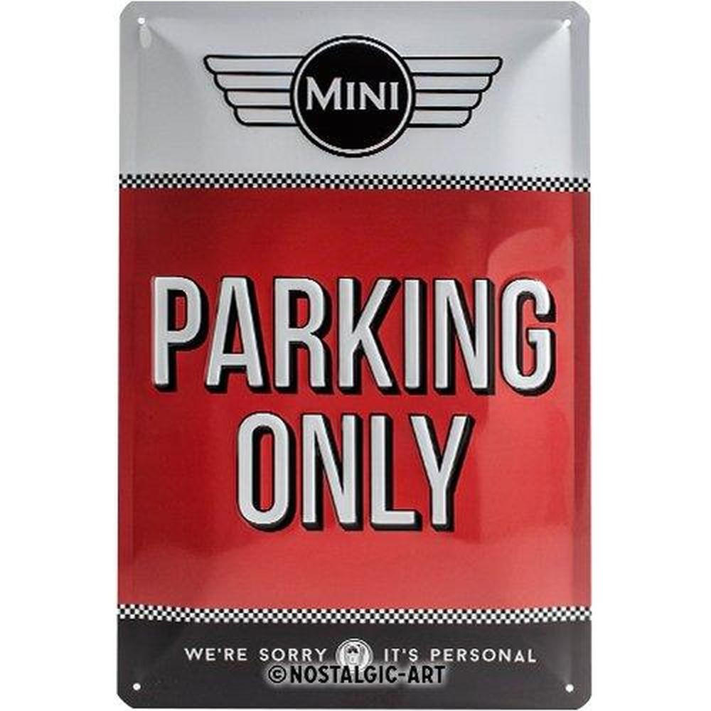 BLECHSCHILD 20/30 cm Mini Parking Only Red - Multicolor, Metall (20/30/0.2cm) - Nostalgic-Art