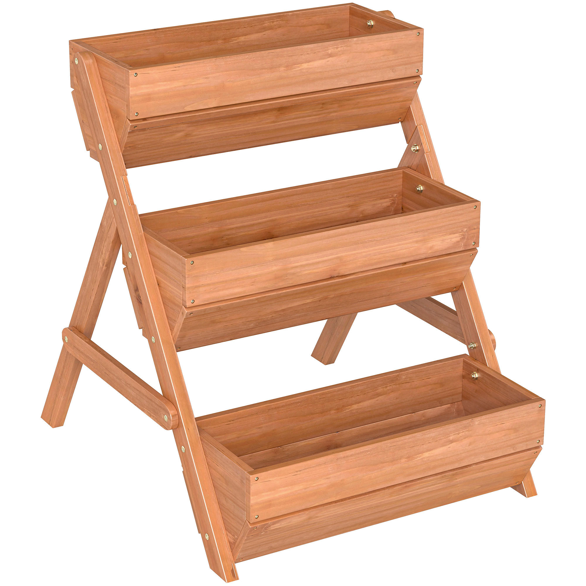 BLUMENTREPPE mit 3 Etagen aus Holz 65/75/76 cm - Braun, Holz (65/76/75cm) - Outsunny