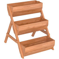 BLUMENTREPPE mit 3 Etagen aus Holz 65/75/76 cm - Braun, Holz (65/76/75cm) - Outsunny