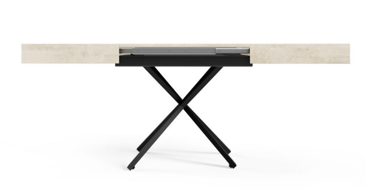 TISCH Weiß SIENNA Modern Beine X Chromix Ausziehbar - Weiß, Holzwerkstoff (80/80/80cm) - Sepro Meble