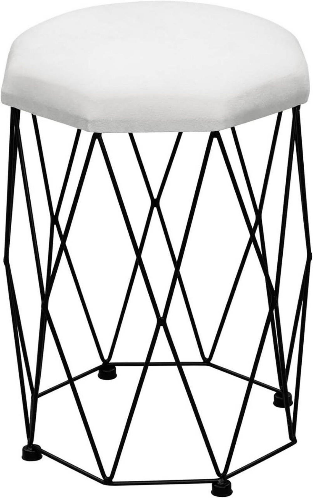 Woltu Schminkhocker Weiß, Schwarz 30x44.5x30 cm
