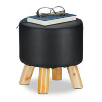 HOCKER - Schwarz, Holz/Holzwerkstoff (30/30/30cm) - Relaxdays