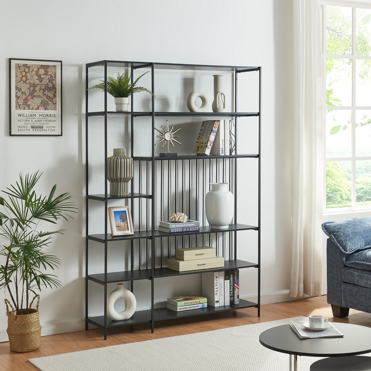 STANDREGAL Rælingen - Schwarz, Metall (120/180/32.5cm) - [en.casa]