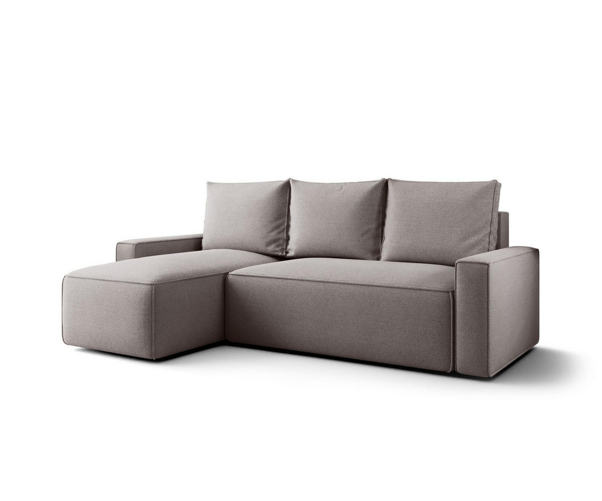 ECKSOFA mit Schlaffunktion SAVIO Curio 83 Links - Grau, Textil (232/140cm) - Bedante