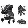 KINDERWAGEN 2 in 1 Kali schwarz umbaubar, Korb, Getränkehalter, Tasche - Schwarz, Metall (77/58/109cm) - Moni