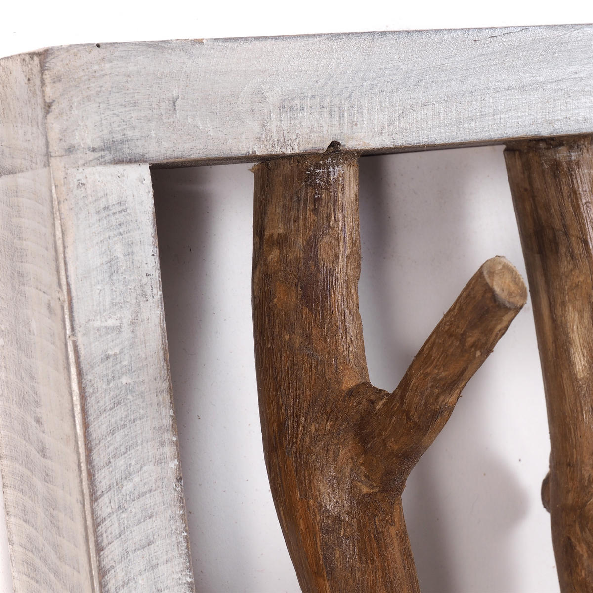 WANDGARDEROBE LIMB Treibholz 05 weiß-natur - Multicolor, Holz (45/23/10cm) - DESIGN DELIGHTS