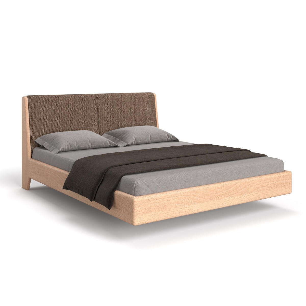 MASSIVHOLZBETT Lumo aus Buche 200x220 cm, Storm 18 - Buchefarben/Naturfarben, Holz (200/220cm) - Danzz