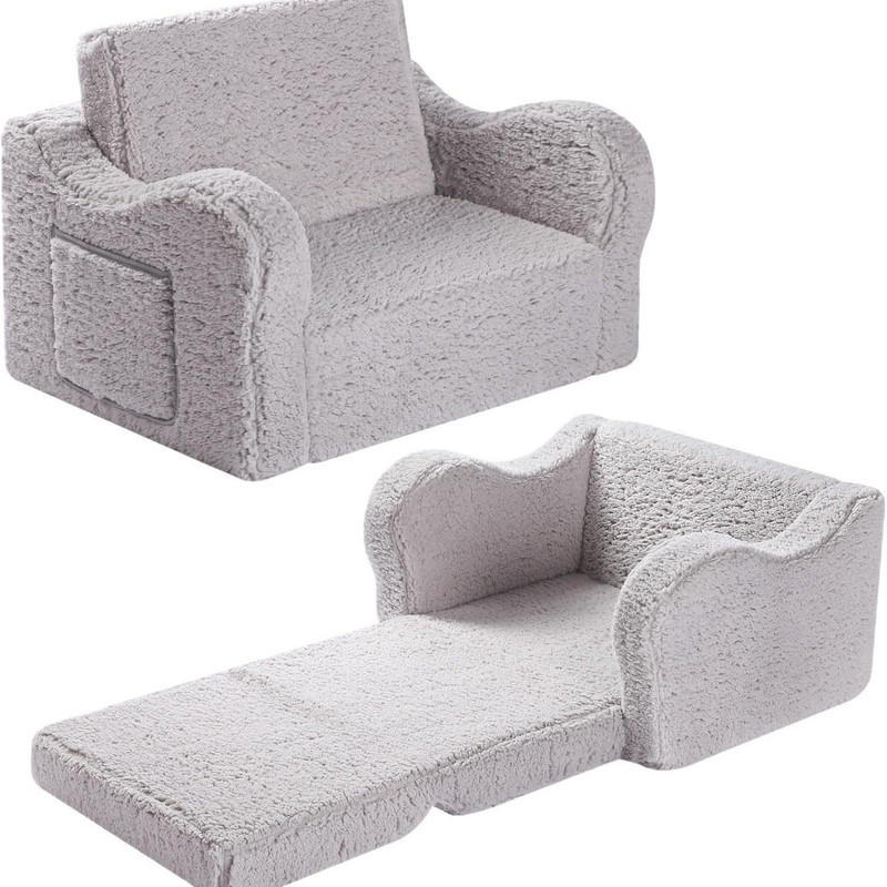 KINDERSOFA grau 43/60/43 cm - Grau, Textil (43/43/60cm)