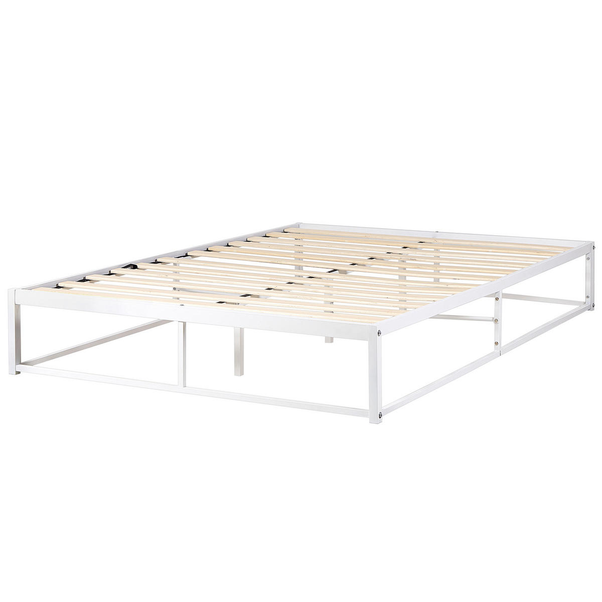 BETT mit Lattenrost 140x200 cm Weiß Viry - Weiß, Metall (140/200cm) - Beliani
