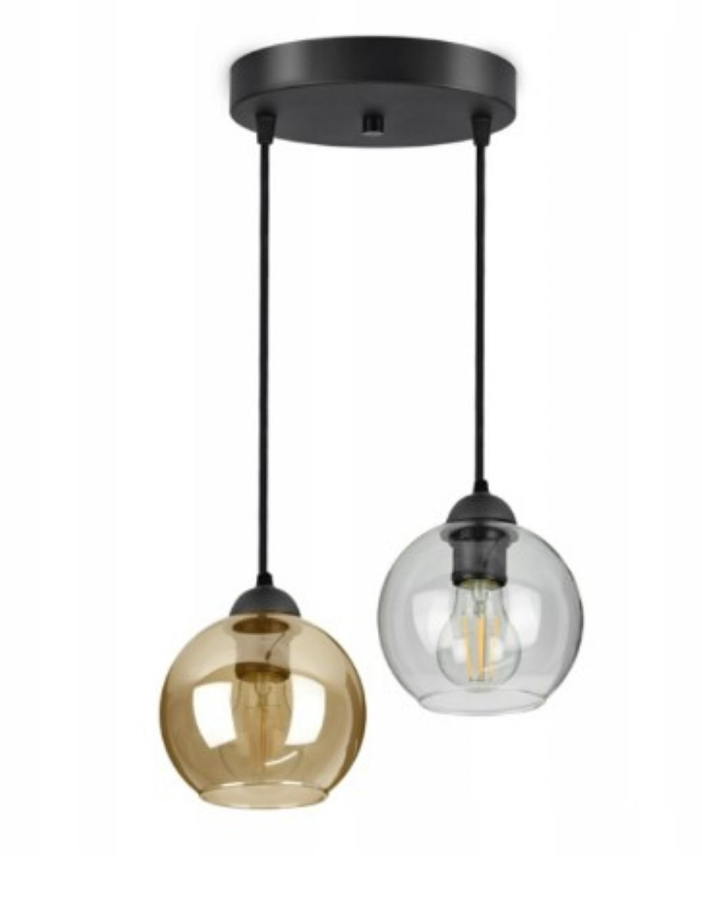 PENDELLEUCHTE HAGEN - Transparent/Honig, Glas/Metall (35/35/70cm) - kiki design