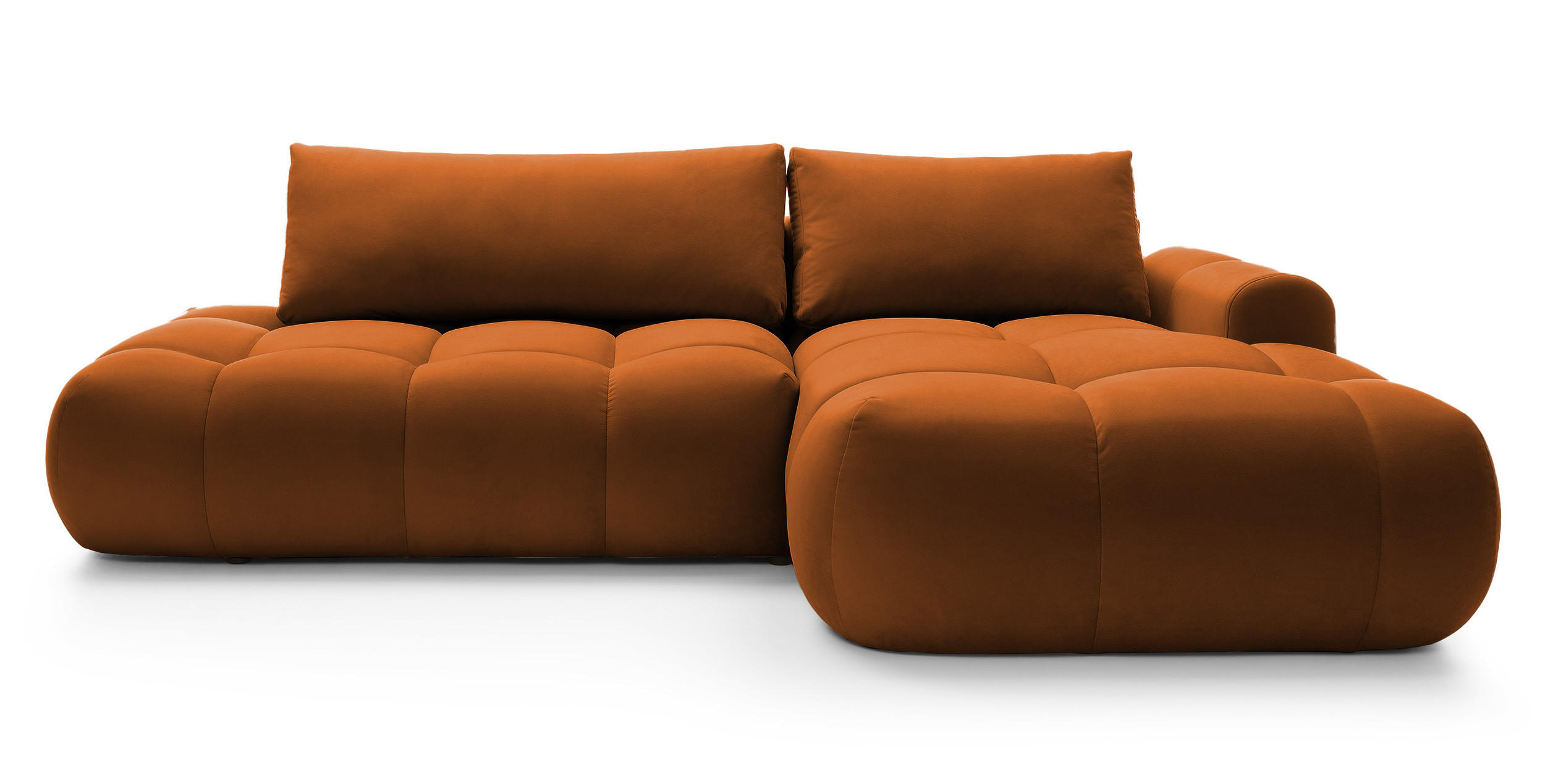 ECKSOFA Ombo Kupferbraun Velours 280 cm - Schwarz/Kupferfarben, Kunststoff/Textil (284/167cm) - Selsey