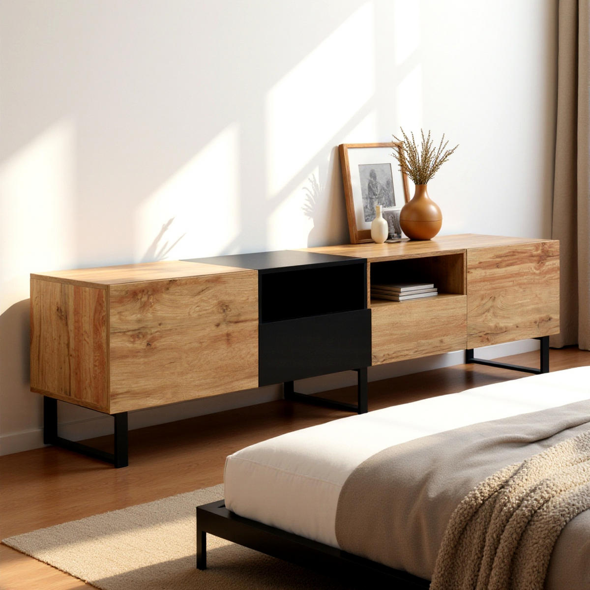 TV-SCHRANK Braun 190/38/48 cm - Braun, Holzwerkstoff (38/48/190cm) - Urban Meuble