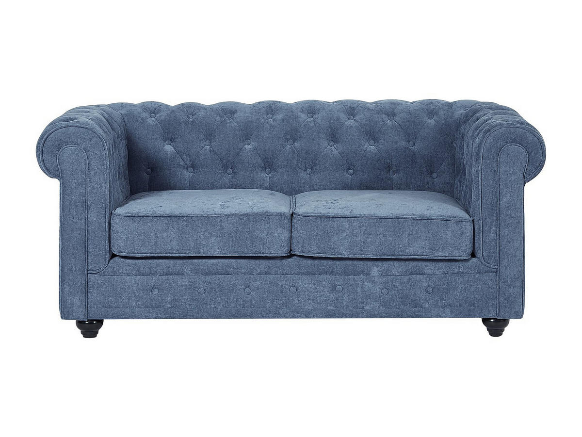 2-SITZER-SOFA - Stoff - Blau - CHESTERFIELD - Blau, Textil (168/72/88cm) - Vente-Unique