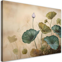 WANDBILD lilien blätter pflanzen - Beige, Textil (60/40cm) - Feeby